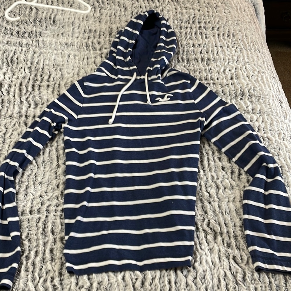 Striped Hollister Hooded Shirt